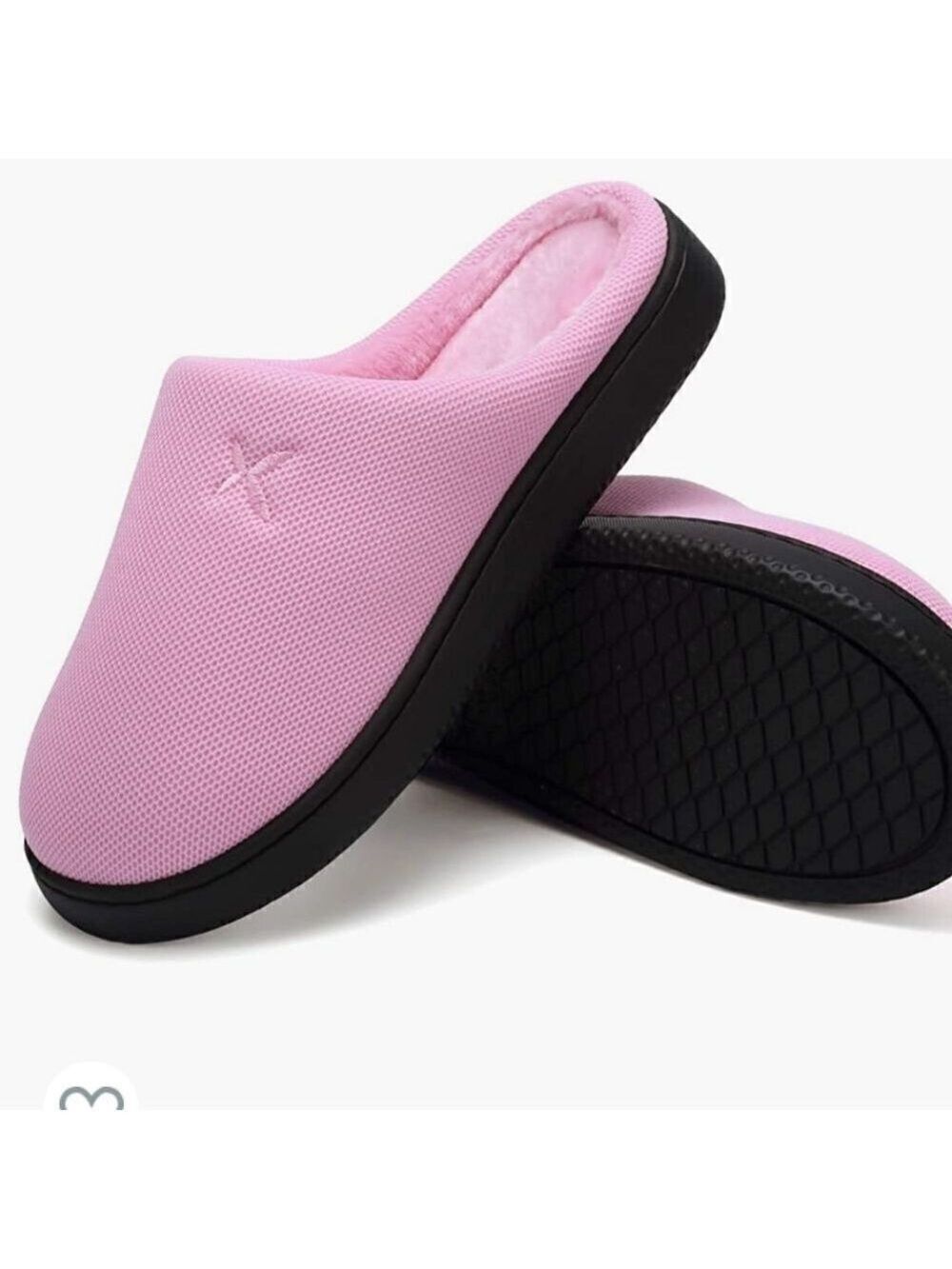 NWT Memory Foam Slippers for Women Slip on Cotton  Non-Slip Rubber Size 7.5-8